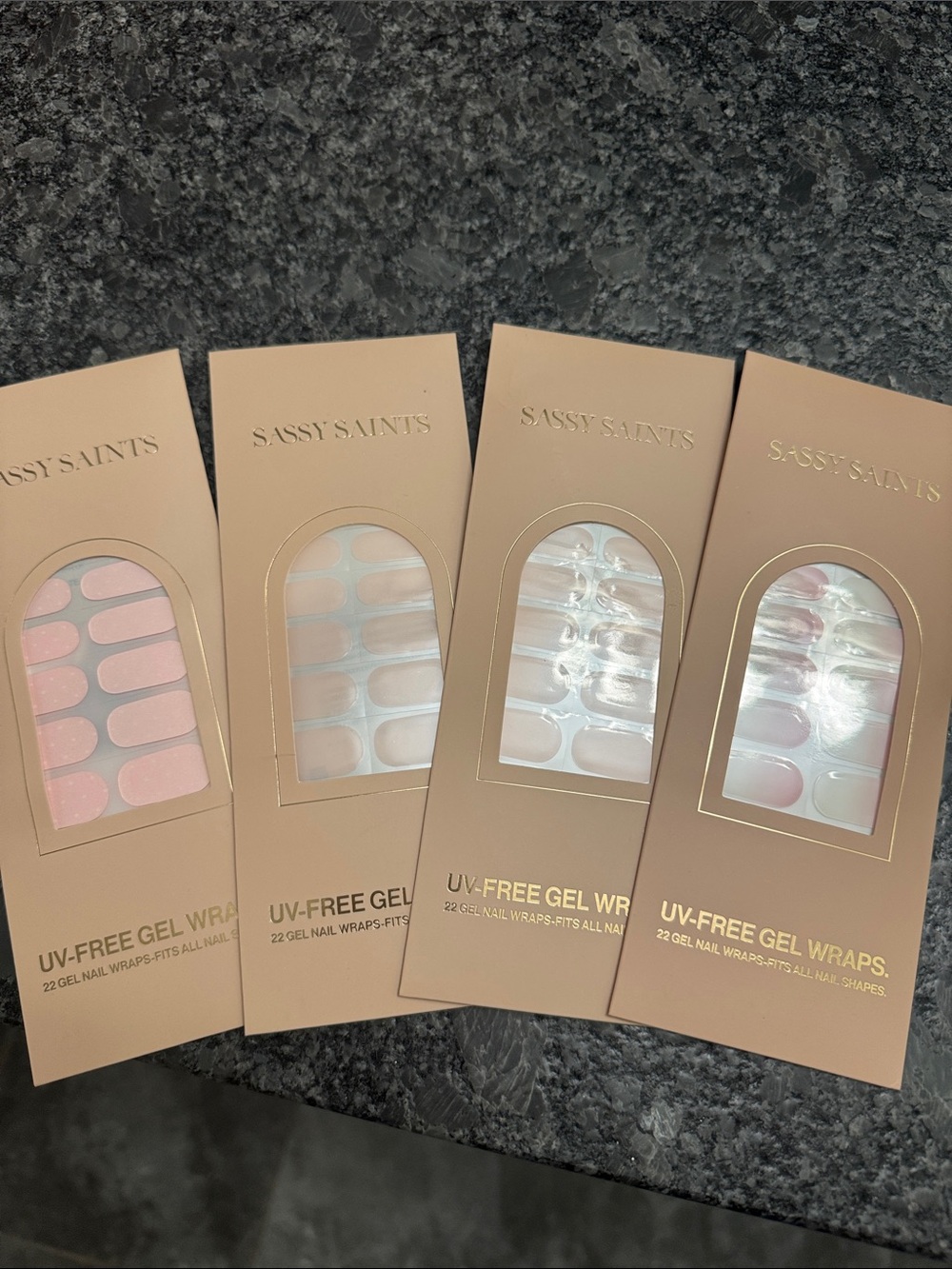 Sassy Saints UV-Free Gel Wrap Nails — Pink & Nude Sets